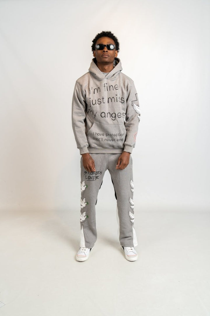 I'm Fine I Just Miss My Angels Midweight Pull Over Hoodie - StizzyLoner-StizzyLoner#-variant_sku#