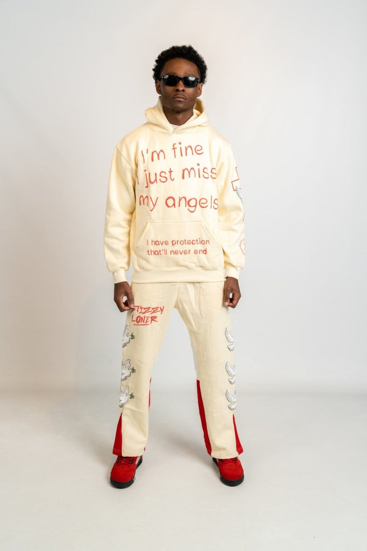 I'm Fine I Just Miss My Angels Midweight Pull Over Hoodie - StizzyLoner-StizzyLoner#-variant_sku#