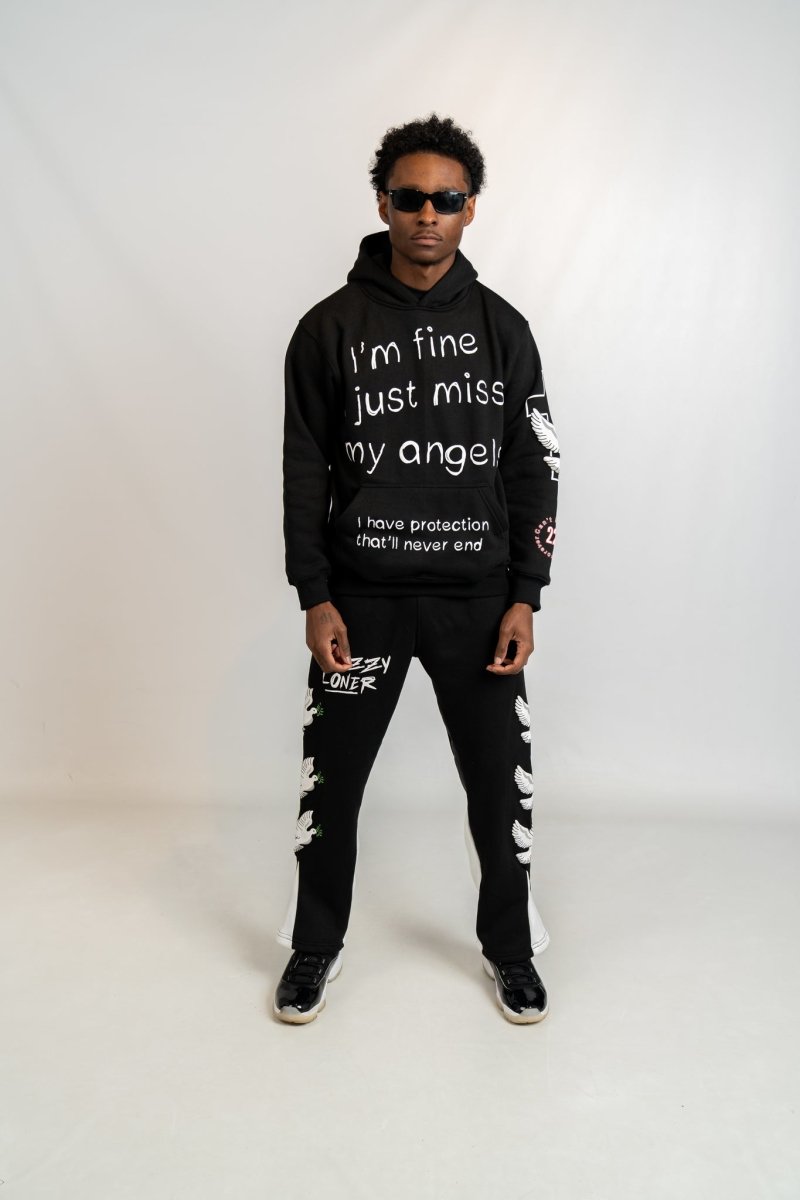 I'm Fine I Just Miss My Angels Midweight Pull Over Hoodie - StizzyLoner-StizzyLoner#-variant_sku#