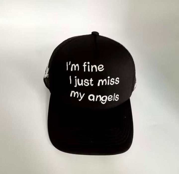 I’m Fine I Just Miss My Angels Trucker Hat - StizzyLoner-StizzyLoner#-variant_sku#